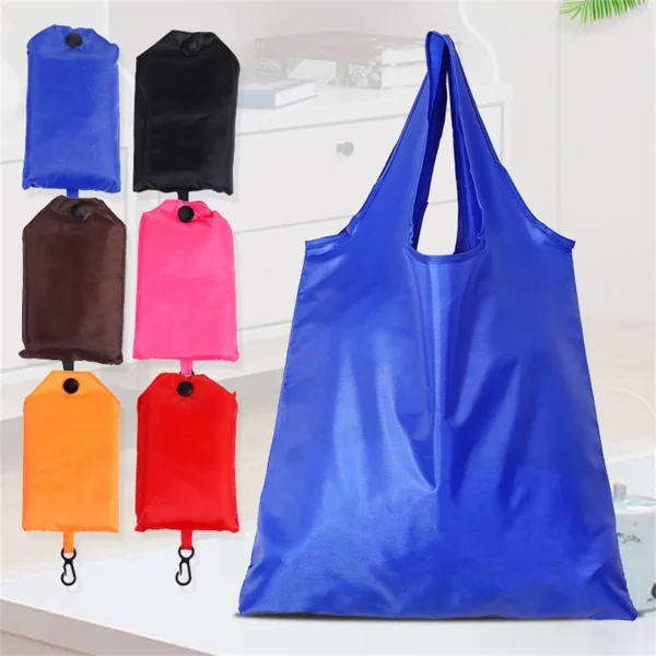1/5/10/50pcs Shopping Bag Oxford Solid Color Eco-friendly Folding Reusable Portable Shoulder Handbag for Travel Grocery 36x48cm