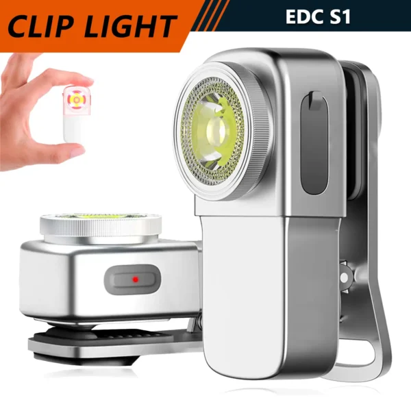 SD1 Type-C Rechargeable EDC Flashlight 400Lumens, Bulit-In Battery Clip-on Light LPX6 Waterproof with Magnetic Tail for Outdoor